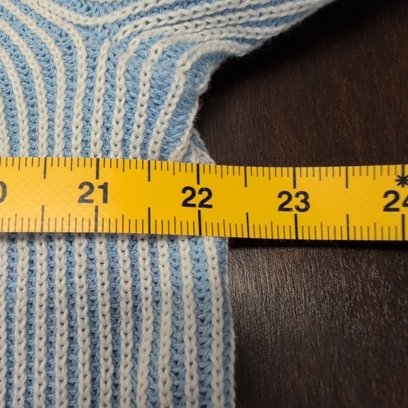 lands end drifter Cable Knit sweater Blue Size Large 14-16 - Picture 6 of 7